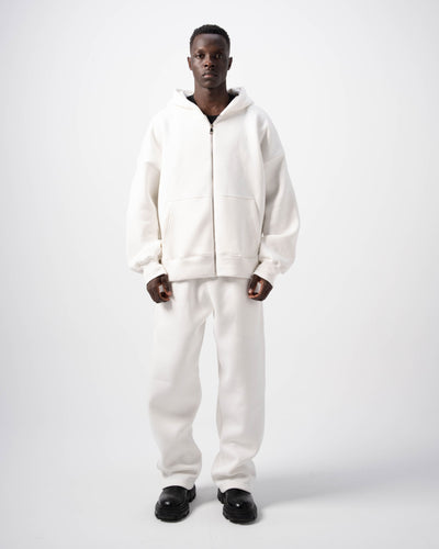 Basic White Zip-Up Hoodie