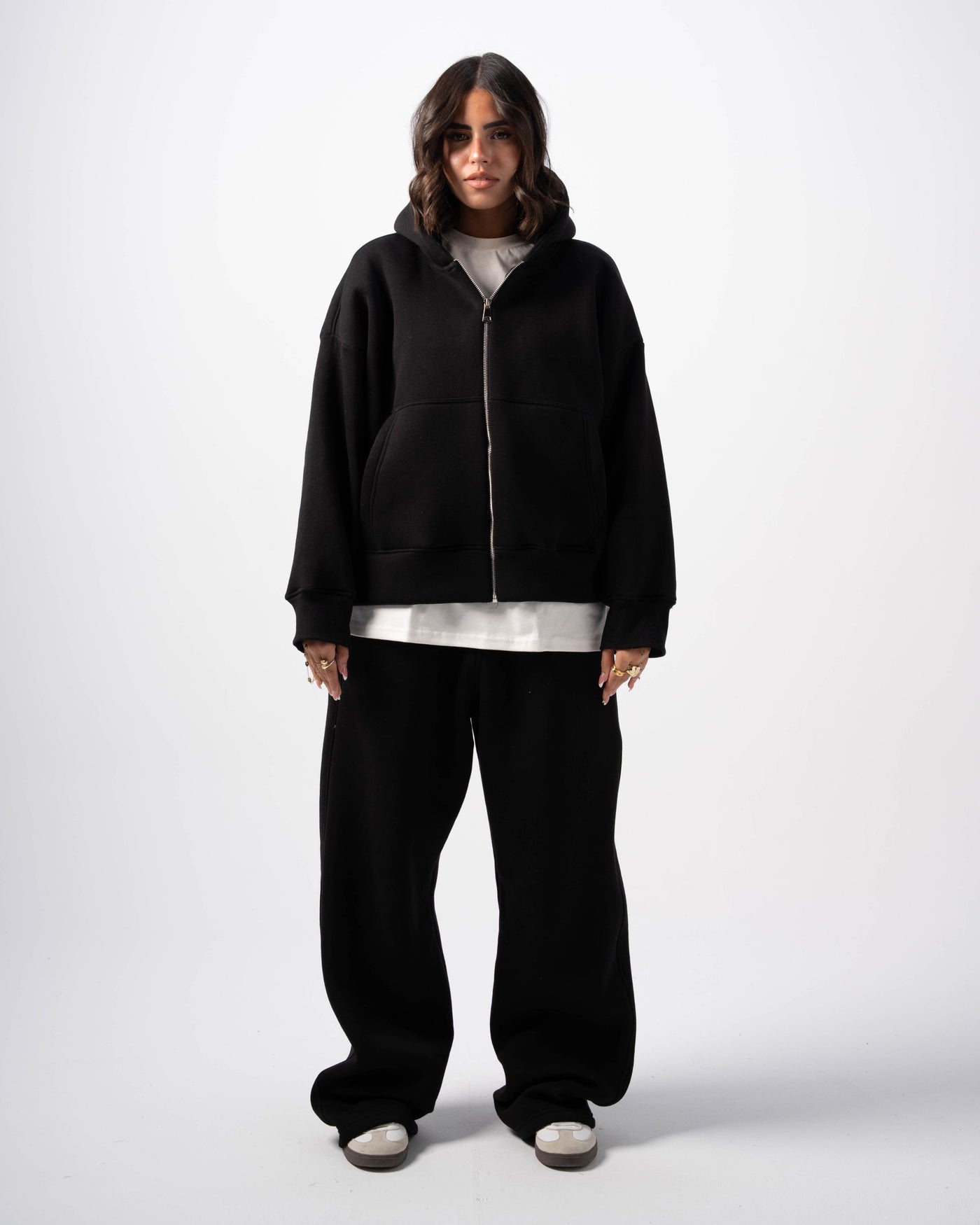 Basic Black Zip-Up Hoodie