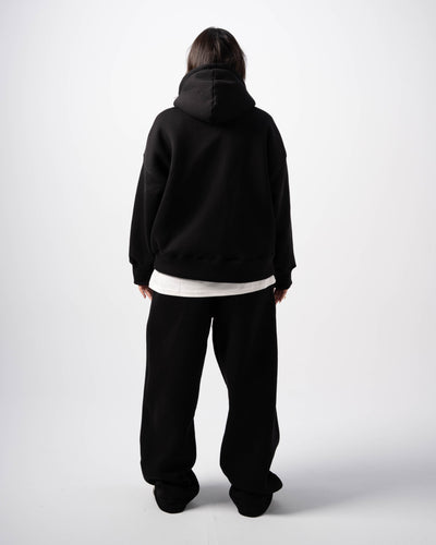 Basic Black Zip-Up Hoodie