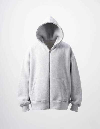 Basic Stone Zip-Up Hoodie