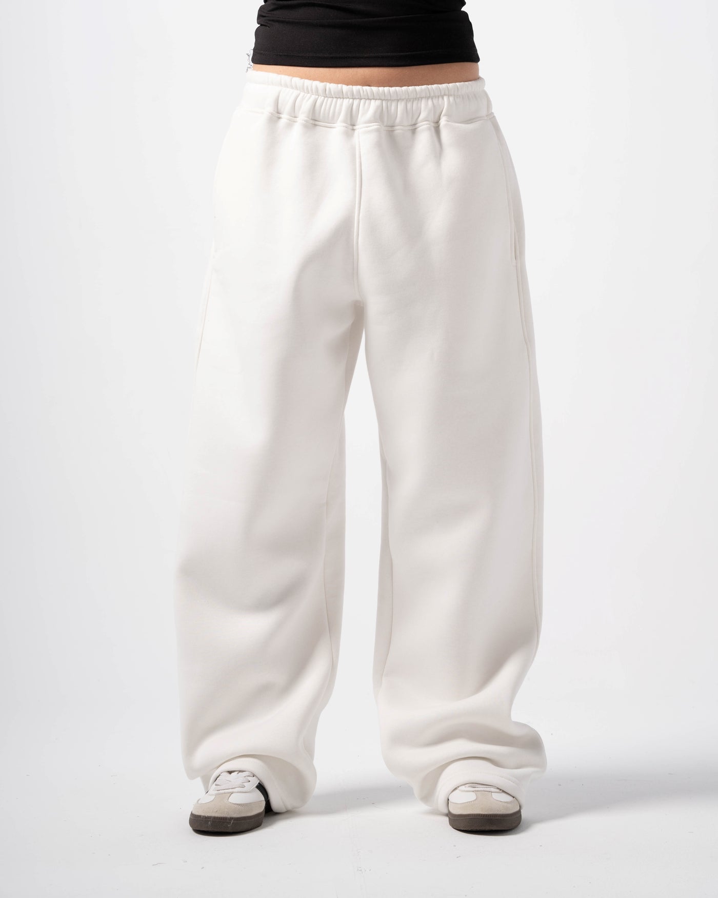 Basic White Baggy Sweatpants