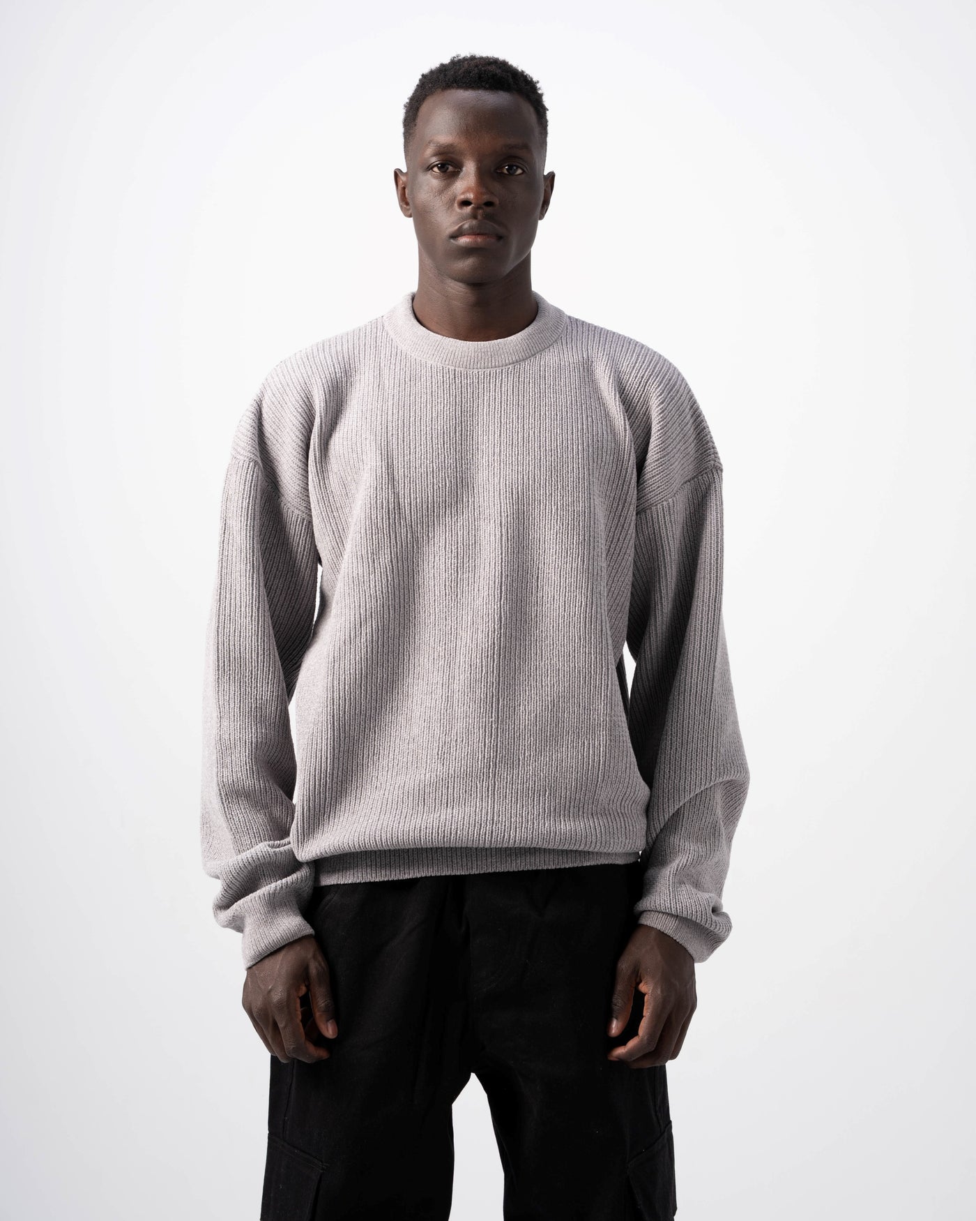 Grey Knitted Sweatshirt