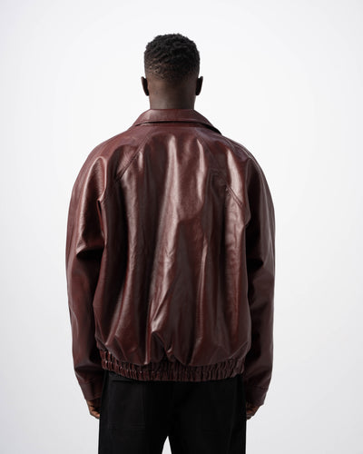 V5 Leather Jacket - Burgundy