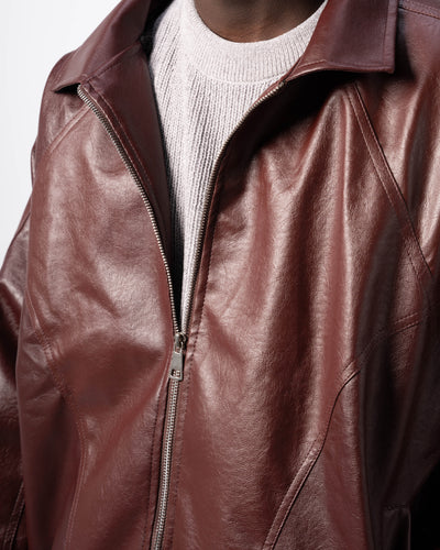 V5 Leather Jacket - Burgundy