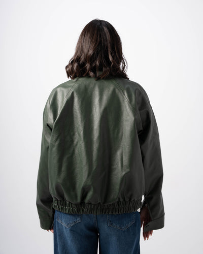 V5 Leather Jacket - Forest Green