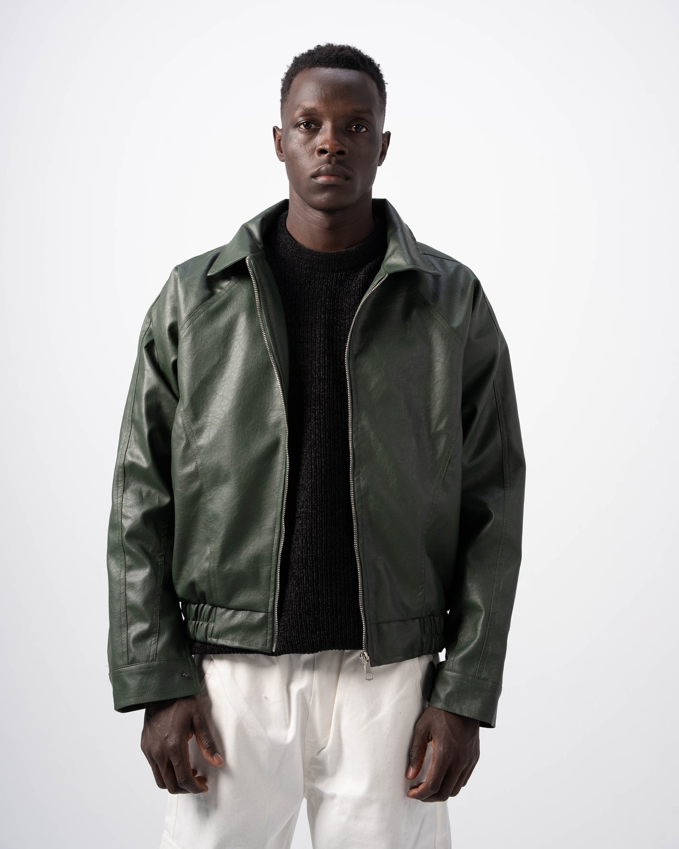 V5 Leather Jacket - Forest Green