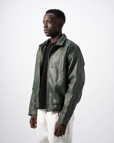 V5 Leather Jacket - Forest Green