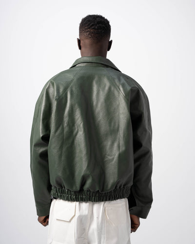 V5 Leather Jacket - Forest Green