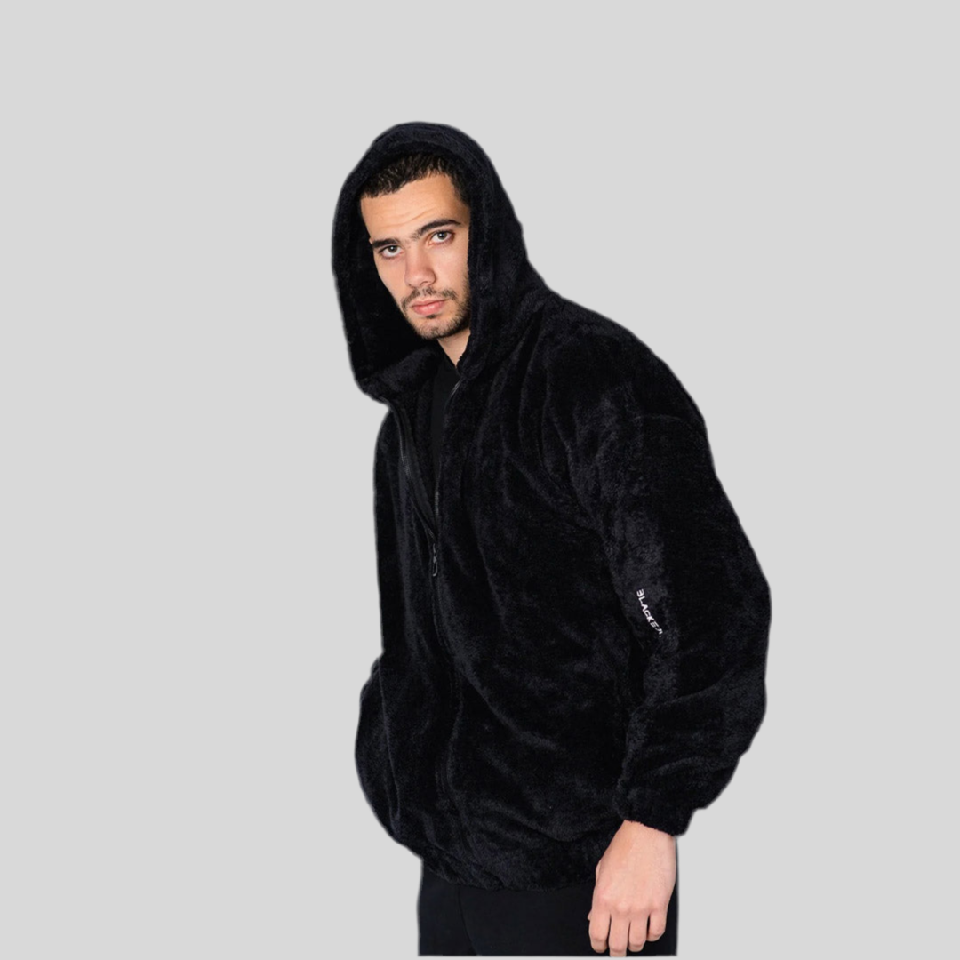 Unisex Black Fur Jacket