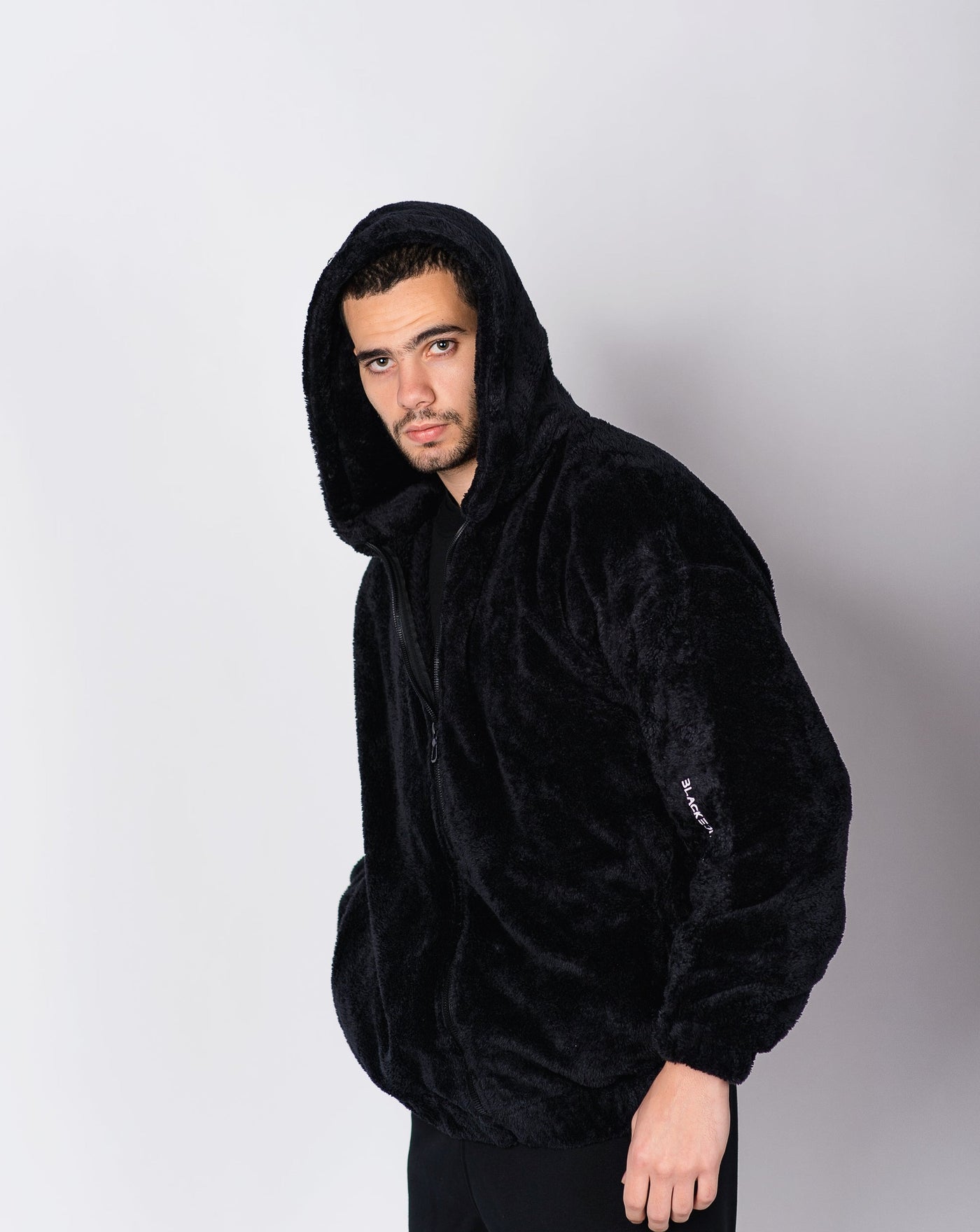 Unisex Black Fur Jacket